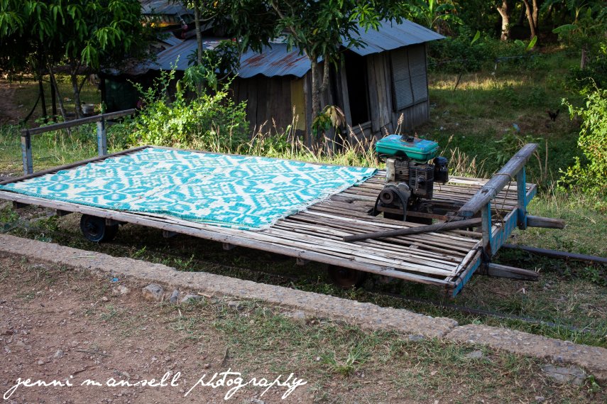 Our car along the side of the tracks.