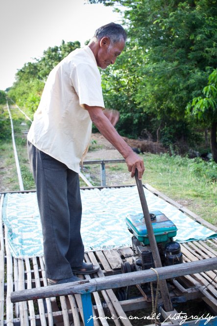 A man demonstrating how it worked.