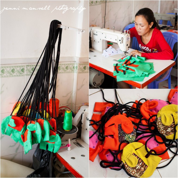 Here are the elephant purses in the works.