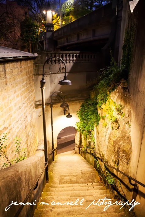 Walking back to the train after the climb- this was a great walkway off of Cumberland St.