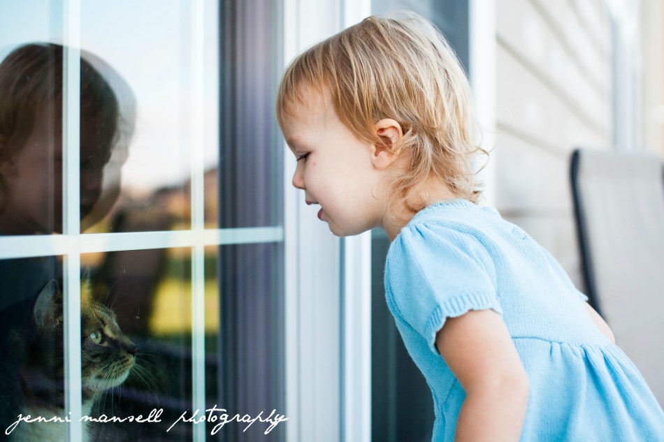 Saying hi to Zeus, the cat.