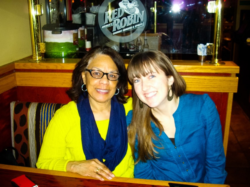 #32-  Laughing and enjoying a great dinner with my Indy Mom, Sheilah