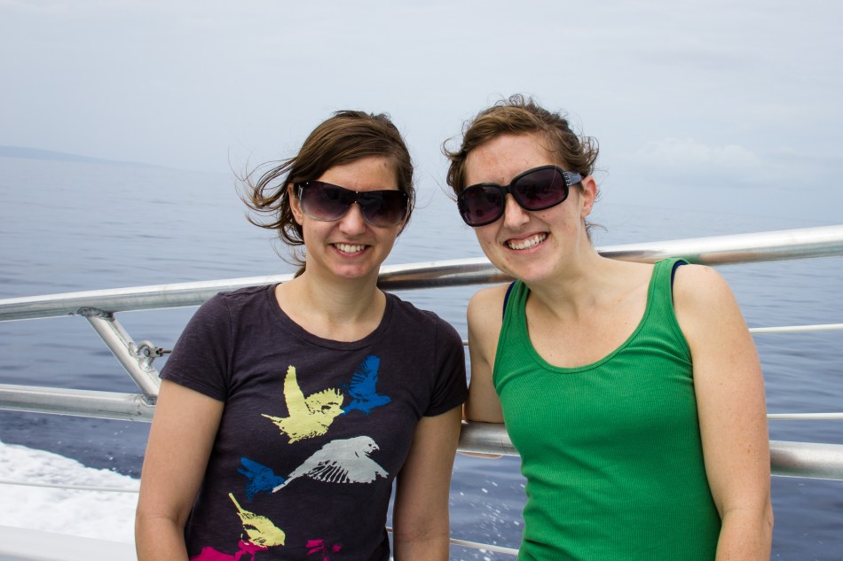 Samantha and I hanging out on the boat.