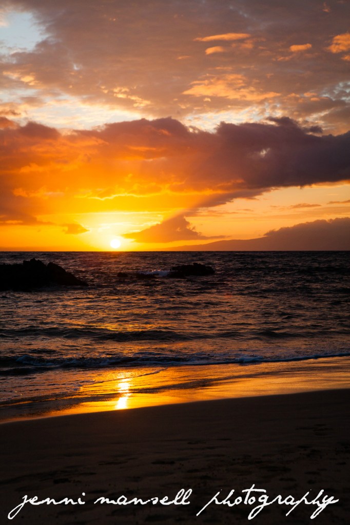 The sunset at Keawakapu Beach