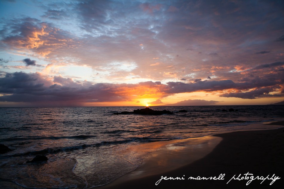 The sunset at Keawakapu Beach