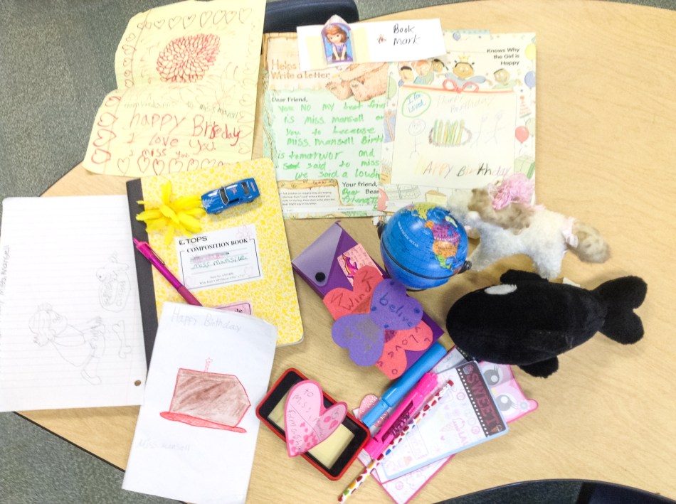 #22- Gifts and cards from students who were so sweet to think of me