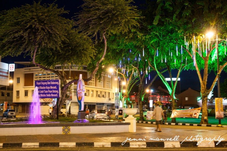 Outside where I ate dinner. The trees were filled with birds, making it one of the noisiest parks I've seen.