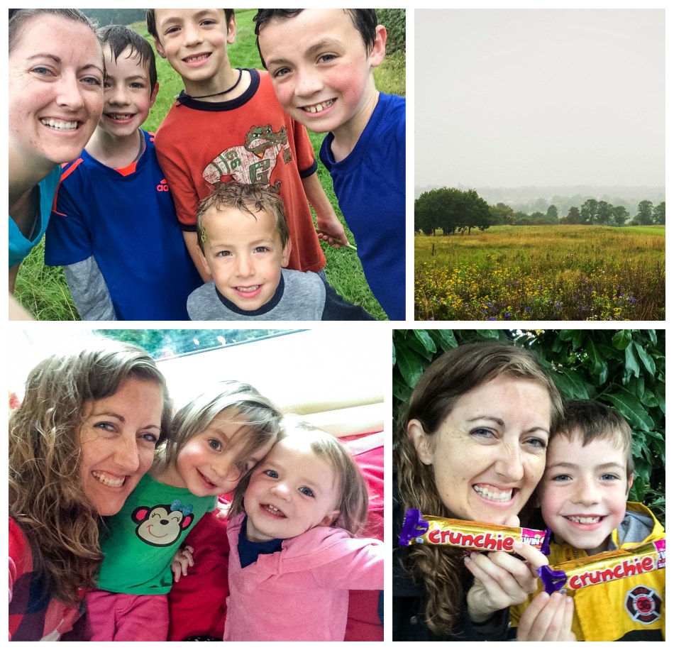 A run in the rain with my nephews, a foggy day in London town, hanging with my twin nieces, and a trip to the pharmacy with one nephew where my love of Cadbury chocolate was renewed. :)